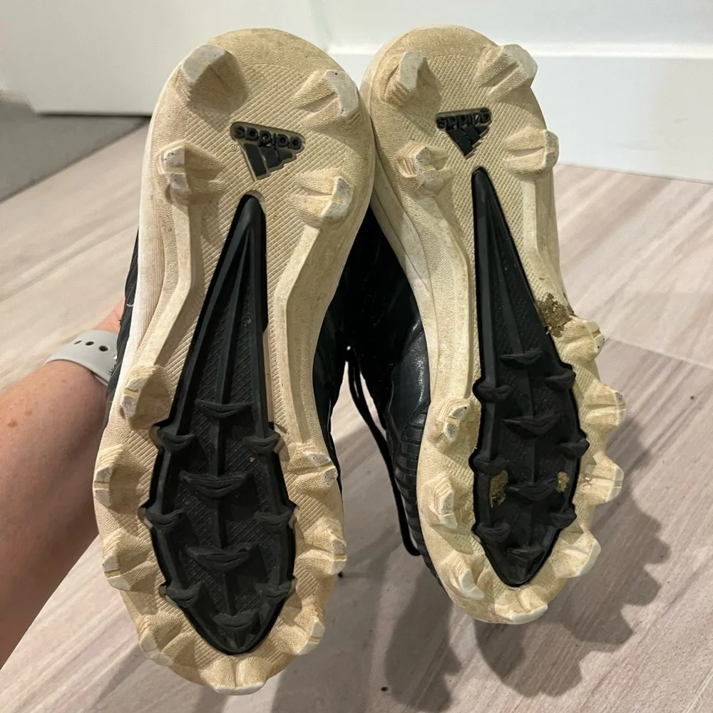 Adidas Afterburner Kids Black and White Cleats Size 12 - Picture 10 of 12